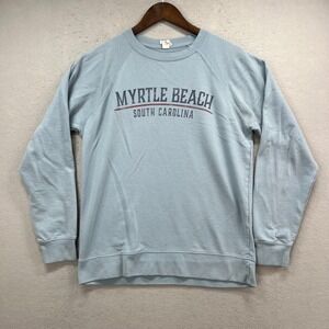 Myrtle Beach South Carolina Sweatshirt Men M Light Blue Graphic Coastal Pullover